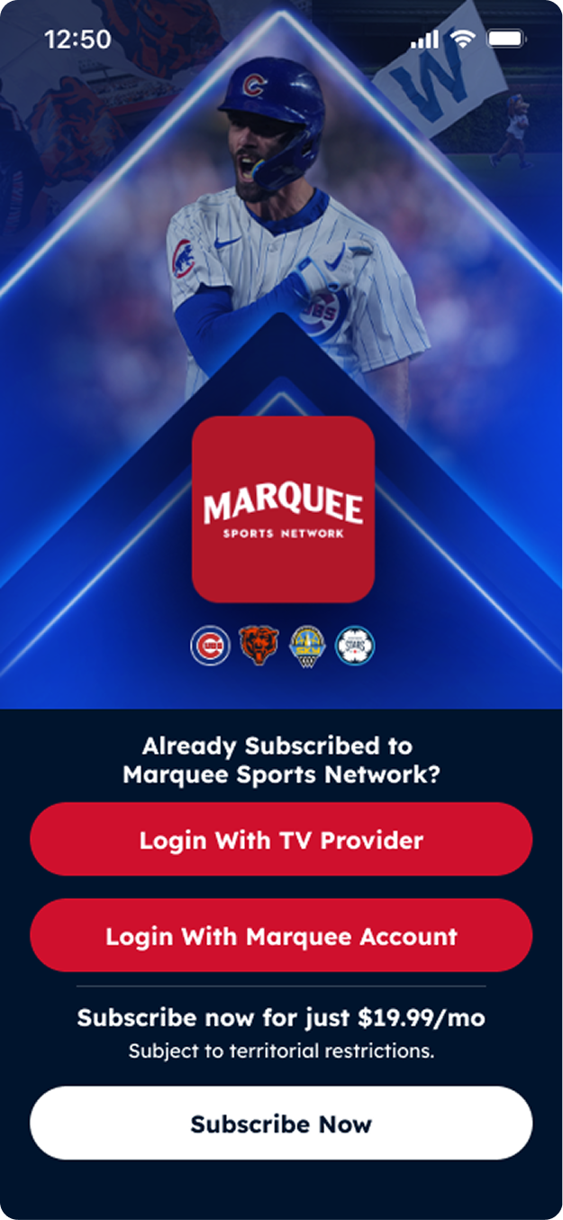 Marquee Sports Network screen