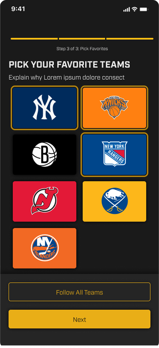 Gotham Sports screen
