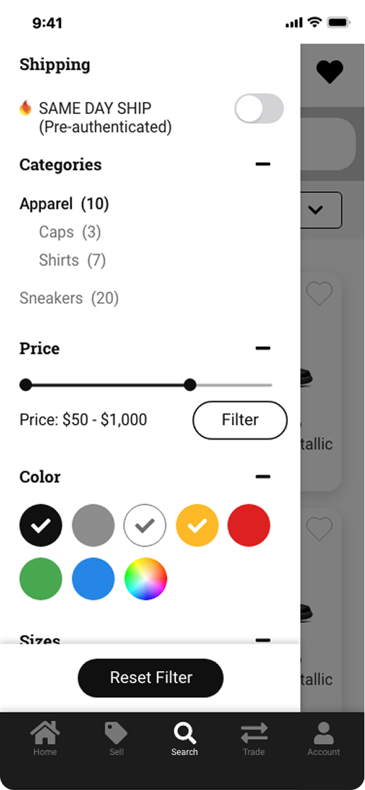 Deadstock screen