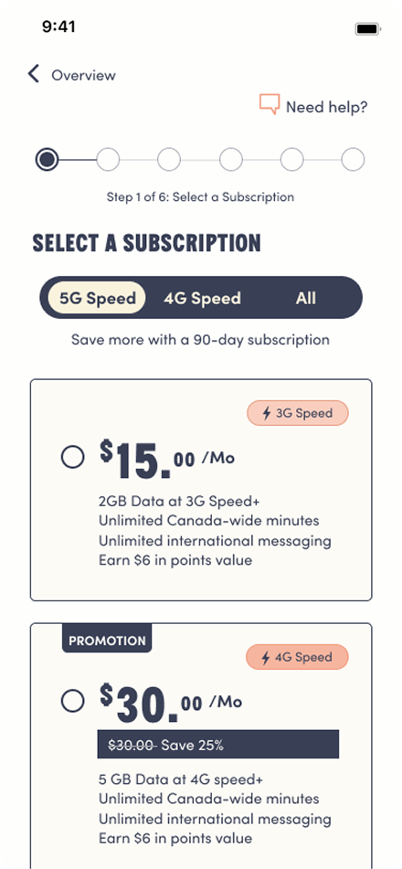 Public Mobile screen