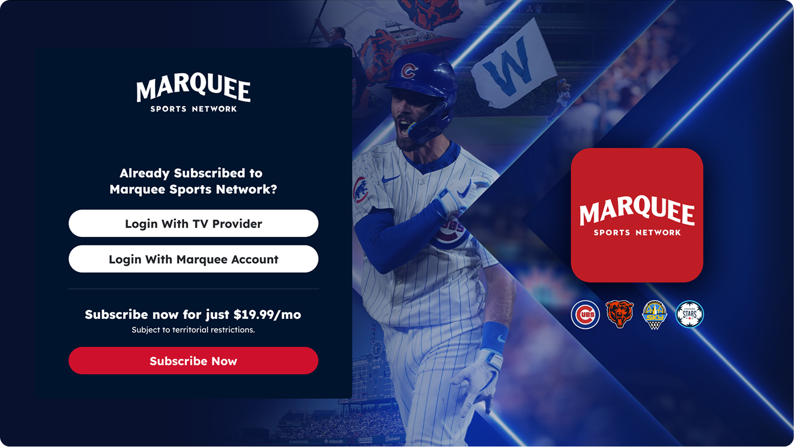 Marquee Sports Network screen