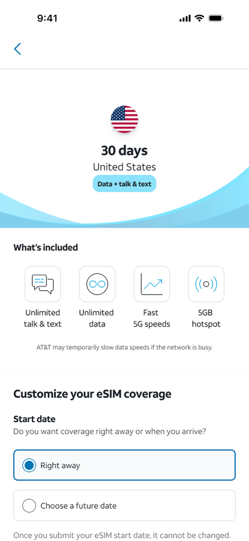 AT&T Turbo Live screen