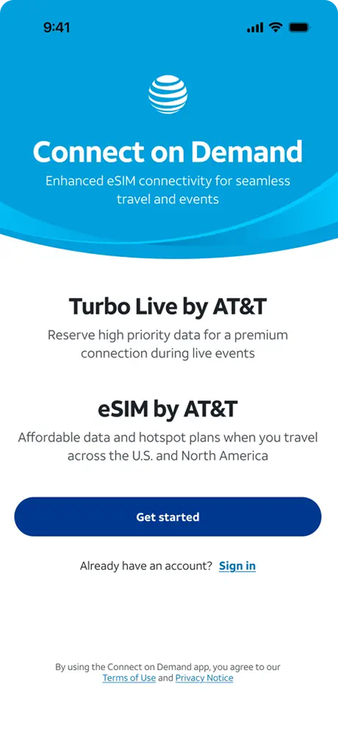 AT&T Turbo Live screen