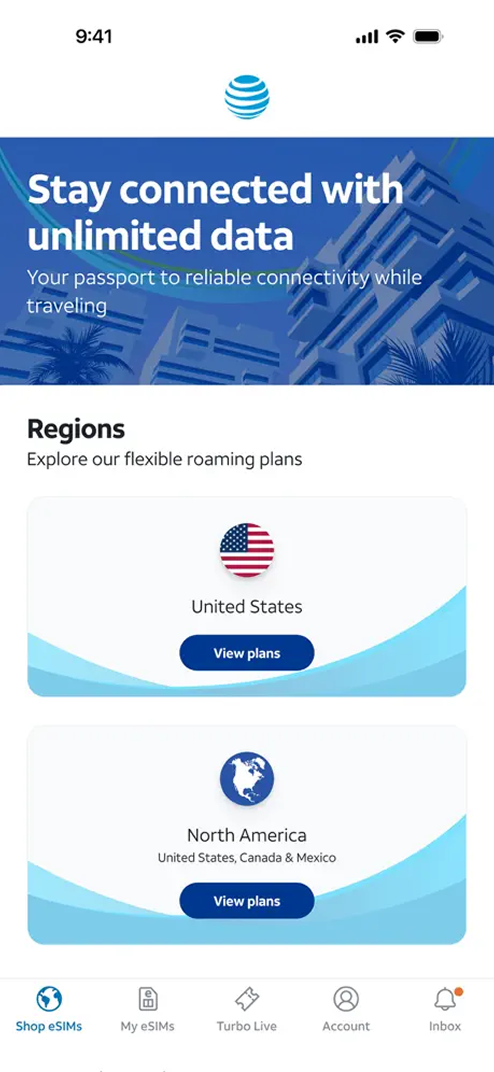 AT&T Turbo Live screen