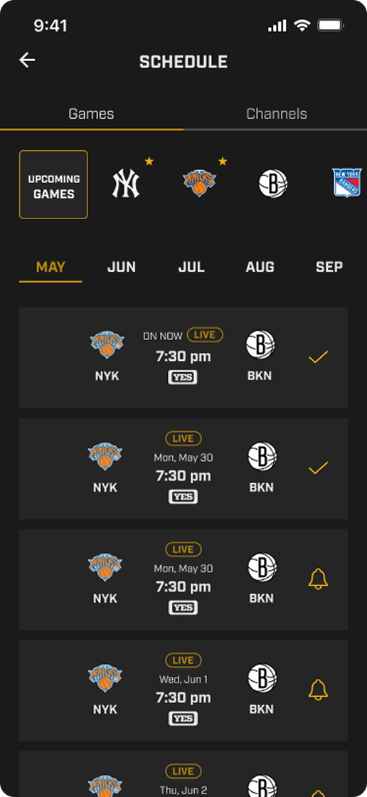 Gotham Sports screen